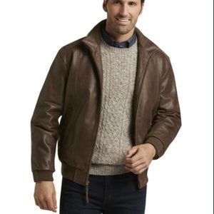 VIP Voyager Traditional Fit Leather Bomber Jacket